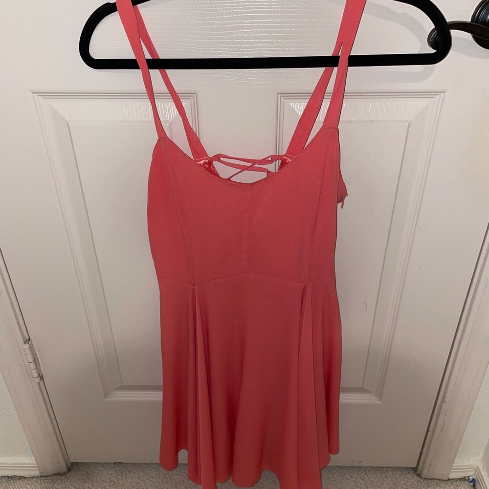Margot sundress Pink sleeveless dress lace up back
